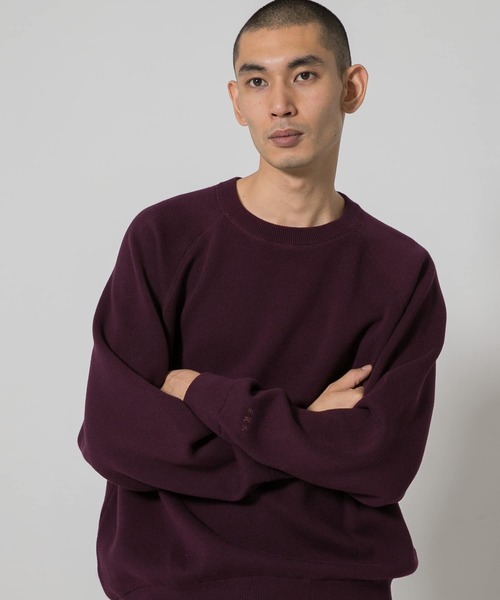 EKAL(エカル)の「スウェットライクニットプルオーバー(ニット/セーター・メンズ・ブラック/パープル/グレー系その他・MEDIUM/LARGE)」の3枚目の写真