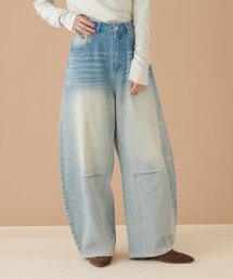 【9.19(土)0:00発売/2サイズ展開/低身長サイズ】スタッズカーブデニム