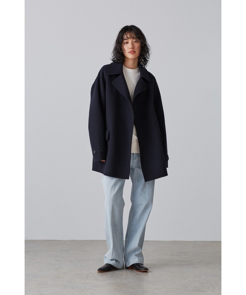 YLEVE(イレーヴ)の「YLEVE / LAMBSWOOL DOUBLE CLOTH BEAVER SHORT CO(ダウンジャケット/コート・レディース・ベージュ/ブラウン/ネイビー・1/2/0)」の14枚目の写真