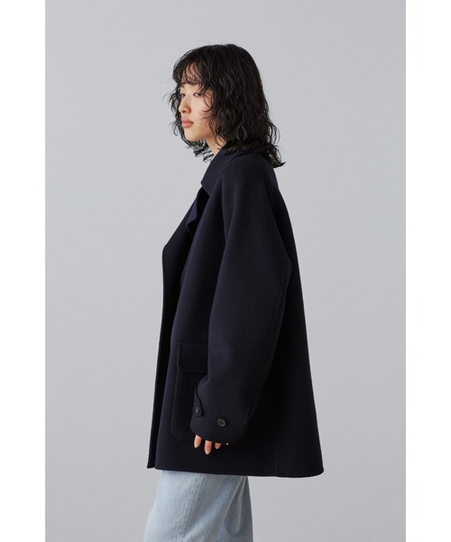 YLEVE(イレーヴ)の「YLEVE / LAMBSWOOL DOUBLE CLOTH BEAVER SHORT CO(ダウンジャケット/コート・レディース・ベージュ/ブラウン/ネイビー・1/2/0)」の15枚目の写真