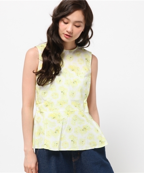 IEDIT（イディット）の「ＩＥＤＩＴ　ＣＡＬＬＡコラボ　華やかなプリントが美しいペプラムトップス　　　（シャツ/ブラウス・レディース・レッド/レモンイエロー/ブルーグリーン・LARGE/MEDIUM/SMALL）」の16枚目の写真