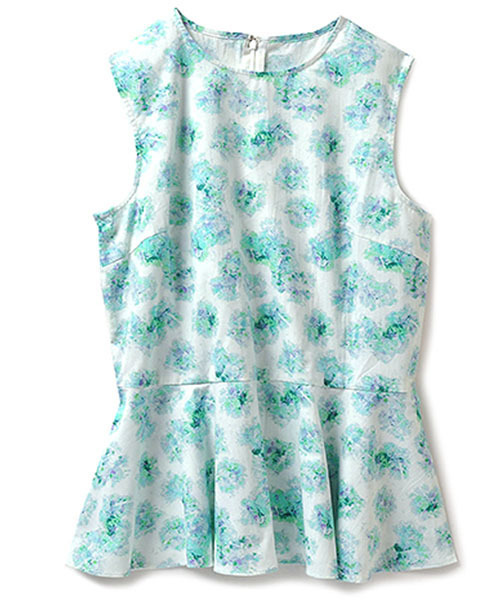 IEDIT（イディット）の「ＩＥＤＩＴ　ＣＡＬＬＡコラボ　華やかなプリントが美しいペプラムトップス　　　（シャツ/ブラウス・レディース・レッド/レモンイエロー/ブルーグリーン・LARGE/MEDIUM/SMALL）」の18枚目の写真