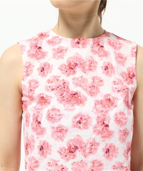 IEDIT（イディット）の「ＩＥＤＩＴ　ＣＡＬＬＡコラボ　華やかなプリントが美しいペプラムトップス　　　（シャツ/ブラウス・レディース・レッド/レモンイエロー/ブルーグリーン・LARGE/MEDIUM/SMALL）」の12枚目の写真