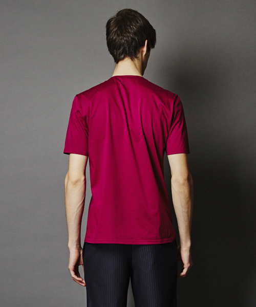 ato(アトウ)の「88/2 HIGH GAUGE T-CLOTH V-NECK(Tシャツ/カットソー・メンズ・ワイン/グレー/ホワイト/ブラック/ライトブルー/ブルー・46/48)」の8枚目の写真