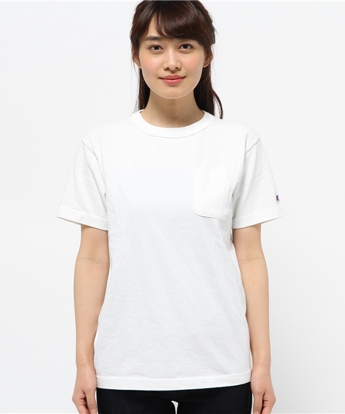 Champion（チャンピオン）の「【Champion】 US POKET T-shirt（Tシャツ/カットソー・レディース・カーキ/ブラック/ホワイト・SMALL）」の12枚目の写真