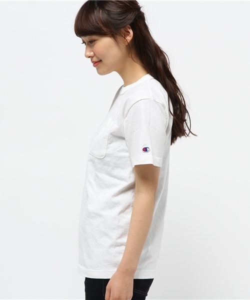 Champion（チャンピオン）の「【Champion】 US POKET T-shirt（Tシャツ/カットソー・レディース・カーキ/ブラック/ホワイト・SMALL）」の6枚目の写真