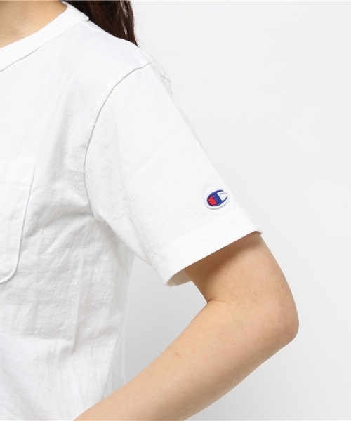 Champion（チャンピオン）の「【Champion】 US POKET T-shirt（Tシャツ/カットソー・レディース・カーキ/ブラック/ホワイト・SMALL）」の9枚目の写真