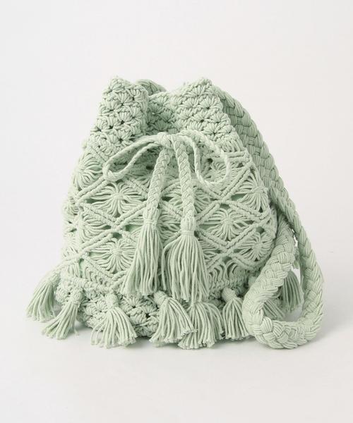 Another Edition（アナザーエディション）の「マクラメ巾着ショルダー/AEBC Macrame キンチャク◆（ショルダーバッグ・レディース・オフホワイト/オレンジ/ライム・FREE）」の15枚目の写真