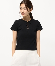 SLY | LACE UP テレコT/SH(Tシャツ/カットソー)