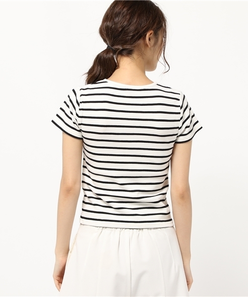 SLY（スライ）の「LACE UP テレコT/SH（Tシャツ/カットソー・レディース・レッド/ホワイト/ブラック/マルチ・1/2）」の9枚目の写真