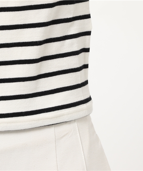 SLY（スライ）の「LACE UP テレコT/SH（Tシャツ/カットソー・レディース・レッド/ホワイト/ブラック/マルチ・1/2）」の5枚目の写真