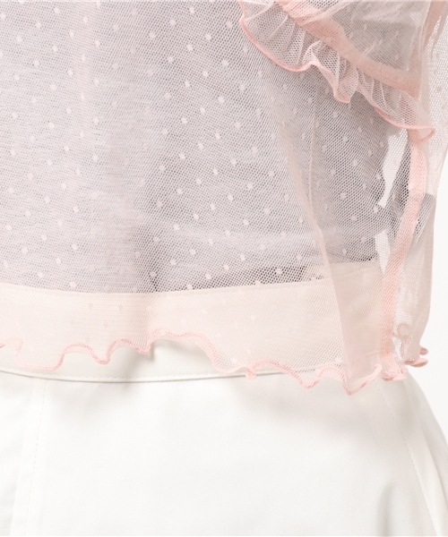 E hyphen world gallery Bon Bon（イーハイフンワールドギャラリーボンボン）の「ドットチュールSSトップス（シャツ/ブラウス・レディース・ピンク/ブラック/オフホワイト・FREE）」の9枚目の写真