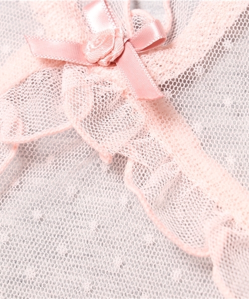 E hyphen world gallery Bon Bon（イーハイフンワールドギャラリーボンボン）の「ドットチュールSSトップス（シャツ/ブラウス・レディース・ピンク/ブラック/オフホワイト・FREE）」の10枚目の写真