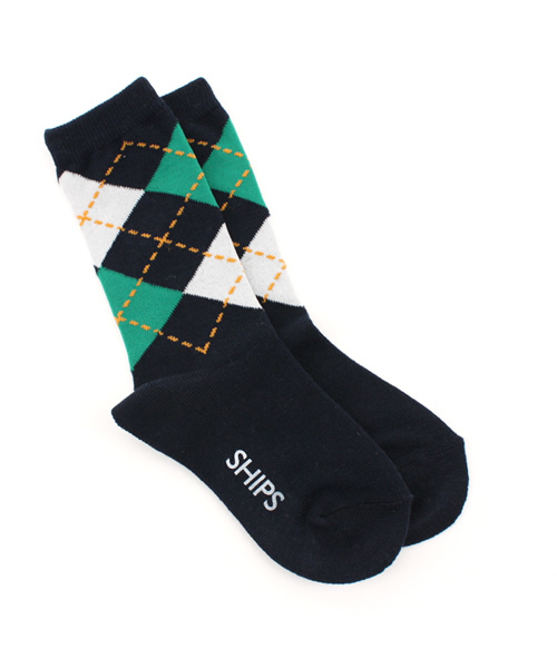 SHIPS KIDS（シップスキッズ）の「SHIPS KIDS:アーガイルソックス（ソックス/靴下・キッズ・オフホワイト/グレー/ネイビー・SMALL/MEDIUM/LARGE）」の3枚目の写真