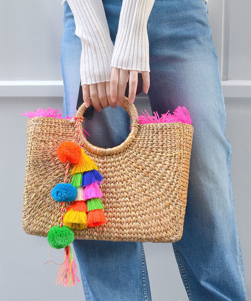 Jadetribe ジェードトライブ の Jade Tribe ジェードトライブ タッセル付きフリンジカゴバッグ かごバッグ Wear
