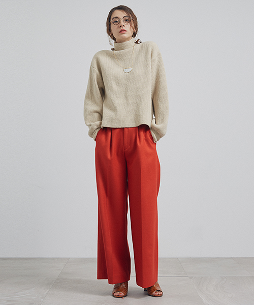 UNITED TOKYO（ユナイテッドトウキョウ）の「ウールダブルクロスワイドパンツ（その他パンツ・レディース・ベージュ/オフホワイト/レッド・1）」の18枚目の写真