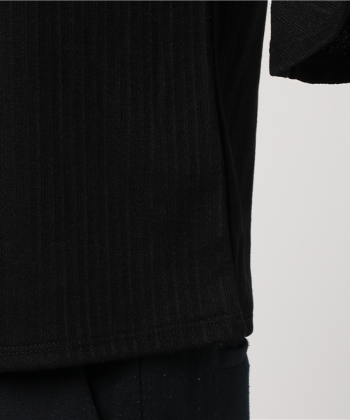 mysty woman（ミスティウーマン）の「パターンメッシュアクセ付きラッフルスリーブ（Tシャツ/カットソー・レディース・ブラック/ブルーグレー/イエロー系その他/オフホワイト・FREE）」の10枚目の写真