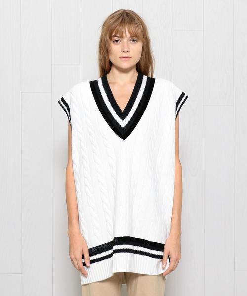 BEAUTY&YOUTH UNITED ARROWS(ビューティーアンドユースユナイテッドアローズ)の「<INSCRIRE>BIG TILDEN KNIT/ニット.(ベスト・レディース・ホワイト・FREE)」の2枚目の写真