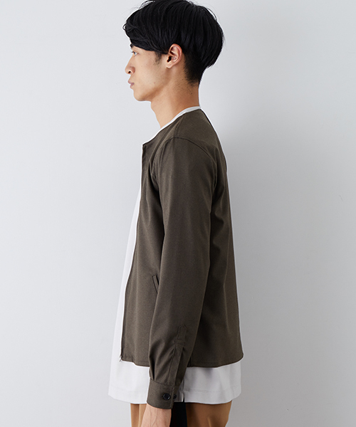 FACTOTUM（ファクトタム）の「【VALLIS】ギャバストレッチ ZIPシャツ（シャツ/ブラウス・メンズ・ブラック/カーキ・44/48/46）」の10枚目の写真