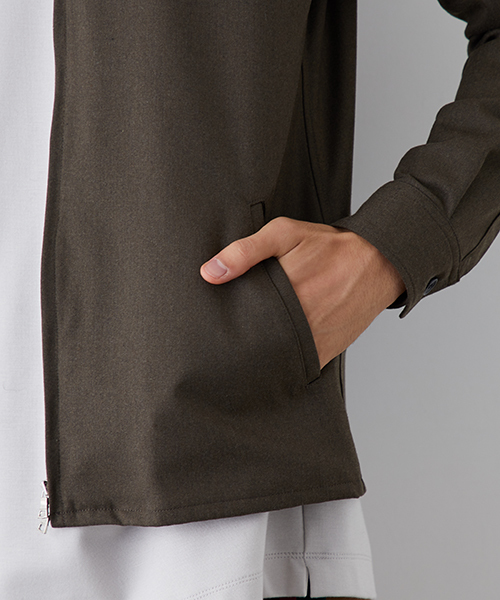 FACTOTUM（ファクトタム）の「【VALLIS】ギャバストレッチ ZIPシャツ（シャツ/ブラウス・メンズ・ブラック/カーキ・44/48/46）」の11枚目の写真