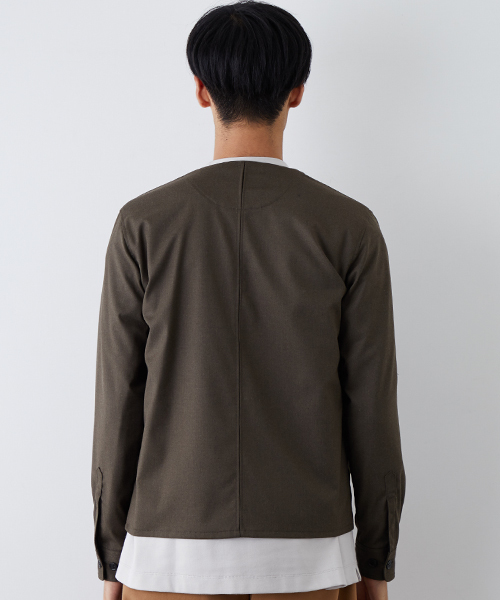 FACTOTUM（ファクトタム）の「【VALLIS】ギャバストレッチ ZIPシャツ（シャツ/ブラウス・メンズ・ブラック/カーキ・44/48/46）」の12枚目の写真