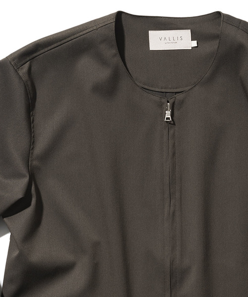 FACTOTUM（ファクトタム）の「【VALLIS】ギャバストレッチ ZIPシャツ（シャツ/ブラウス・メンズ・ブラック/カーキ・44/48/46）」の7枚目の写真