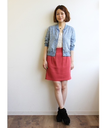 mystic | ケミカルデニム5分袖ブルゾン(ブルゾン)