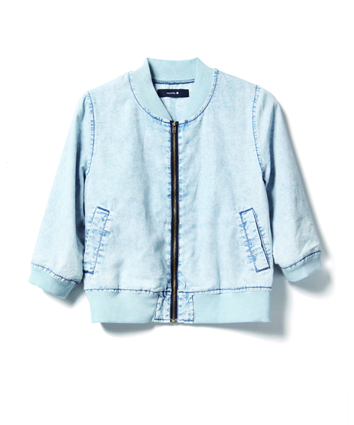 mystic（ミスティック）の「ケミカルデニム5分袖ブルゾン（ブルゾン・レディース・ライトブルー/ネイビー/インディゴブルー・ﾌﾘ-）」の4枚目の写真