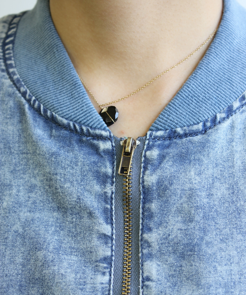 mystic（ミスティック）の「ケミカルデニム5分袖ブルゾン（ブルゾン・レディース・ライトブルー/ネイビー/インディゴブルー・ﾌﾘ-）」の10枚目の写真