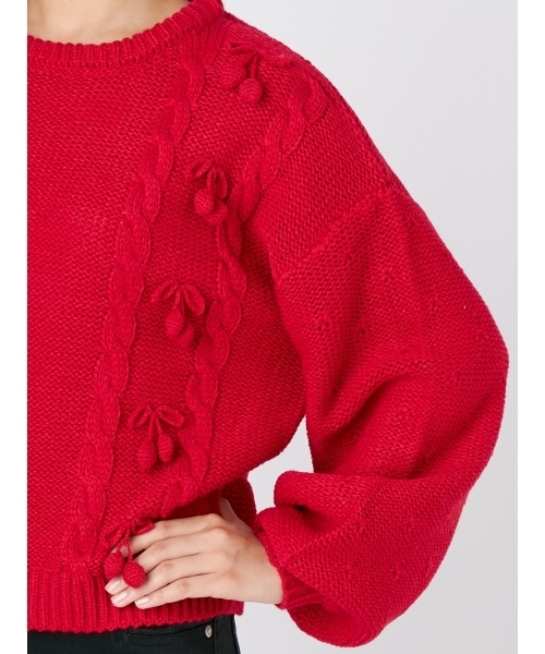 merry jenny（メリージェニー）の「チェリーニット（ニット/セーター・レディース・レッド/ピンク/アイボリー・FREE）」の9枚目の写真