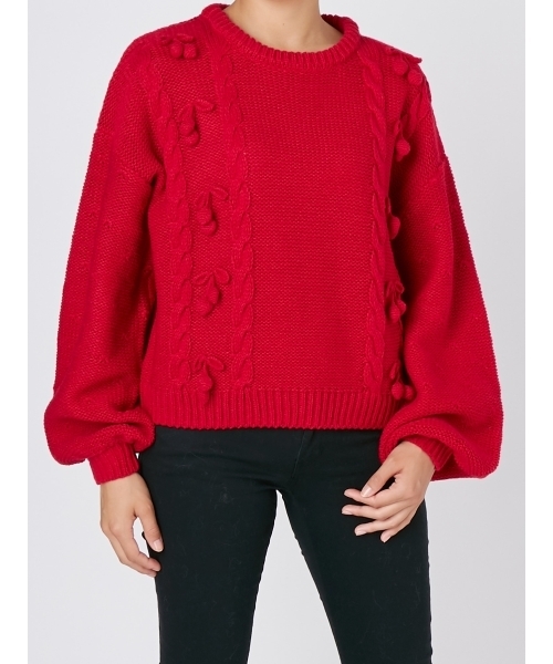 merry jenny（メリージェニー）の「チェリーニット（ニット/セーター・レディース・レッド/ピンク/アイボリー・FREE）」の14枚目の写真