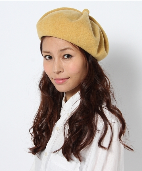 BEAMS BOY（ビームスボーイ）の「BEAMS BOY / タックボタンベレー 12FW（ハンチング/ベレー帽・レディース・オレンジ/イエロー/ミント・ONE SIZE）」の2枚目の写真