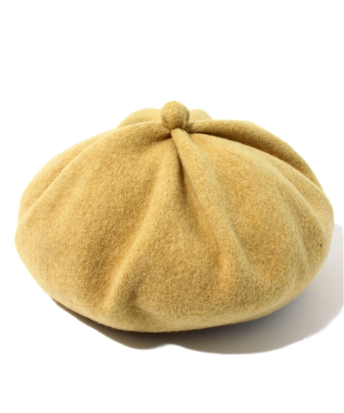 BEAMS BOY（ビームスボーイ）の「BEAMS BOY / タックボタンベレー 12FW（ハンチング/ベレー帽・レディース・オレンジ/イエロー/ミント・ONE SIZE）」の4枚目の写真