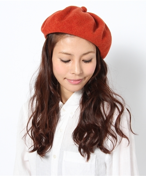 BEAMS BOY（ビームスボーイ）の「BEAMS BOY / タックボタンベレー 12FW（ハンチング/ベレー帽・レディース・オレンジ/イエロー/ミント・ONE SIZE）」の8枚目の写真