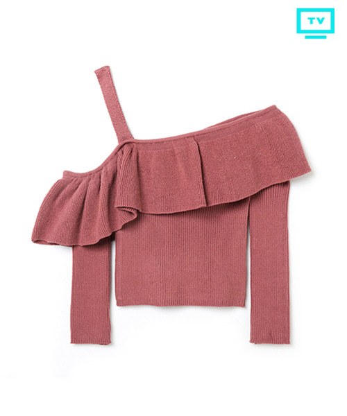 REDYAZEL(レディアゼル)の「【TVオンエアー】ワンショルダープルオーバー ◆(ニット/セーター・レディース・ネイビー/オフホワイト/ピンク・FREE)」の1枚目の写真