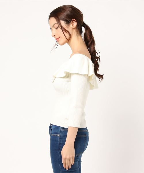 REDYAZEL(レディアゼル)の「【TVオンエアー】ワンショルダープルオーバー ◆(ニット/セーター・レディース・ネイビー/オフホワイト/ピンク・FREE)」の5枚目の写真
