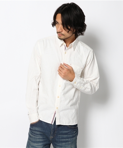 CIAOPANIC(チャオパニック)の「【Ciaopanic】16/-ネップシャンブレーL/S(シャツ/ブラウス・メンズ・ホワイト/ブルー・MEDIUM/LARGE)」の2枚目の写真