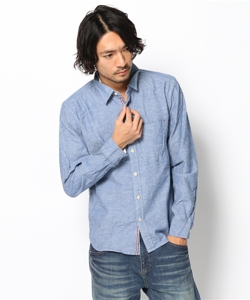 CIAOPANIC(チャオパニック)の「【Ciaopanic】16/-ネップシャンブレーL/S(シャツ/ブラウス・メンズ・ホワイト/ブルー・MEDIUM/LARGE)」の1枚目の写真