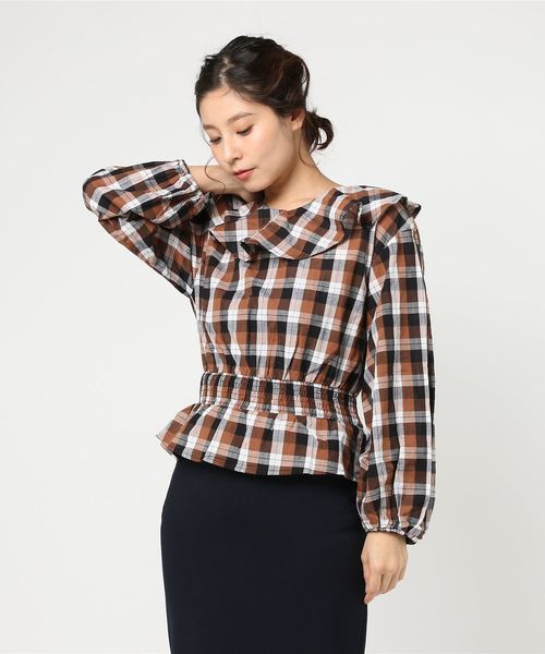 WEGO(ウィゴー)の「WEGO/ラッフルブラウス(シャツ/ブラウス・レディース・ブラウン系その他2/オフホワイト・FREE)」の11枚目の写真