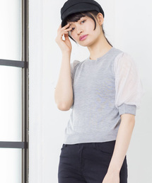 WEGO/チュールスリーブニット