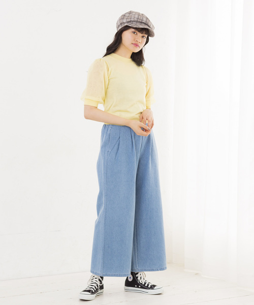 WEGO(ウィゴー)の「WEGO/チュールスリーブニット(ニット/セーター・レディース・ライトイエロー/ホワイト/杢グレー/ライトピンク・FREE)」の22枚目の写真