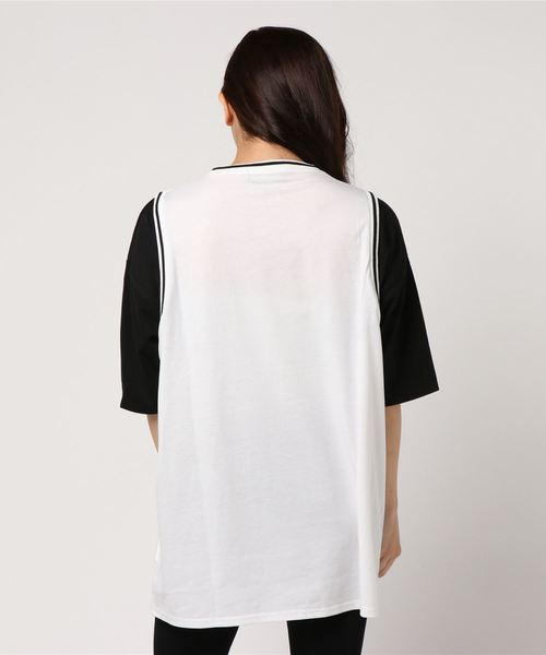 ENVYM（アンビー）の「スポーティーＢＩＧ Ｔ－ＳＨ（Tシャツ/カットソー・レディース・ホワイト/ブラック・FREE）」の4枚目の写真