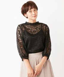 DISCOAT | キャミソール付レースハイネックプルオーバー(シャツ/ブラウス)