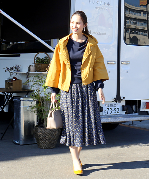 CHARM BERRY TIC(チャームベリーチック)の「リバティシフォンジョーゼットフレアスカート(スカート・レディース・オフホワイト/ブラック/ネイビー・M/L/LL)」の14枚目の写真