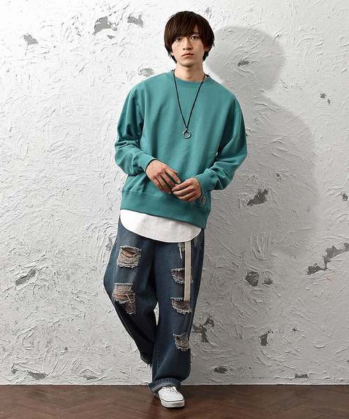 MinoriTY（マイノリティ）の「【BEN DAVIS】ビッグシルエット トレーナー クルースウェット（スウェット・メンズ・ブラック/レッド/オレンジ/ラベンダー/ホワイト系その他/グレー系その他/グリーン系その他・M/L/XL）」の8枚目の写真