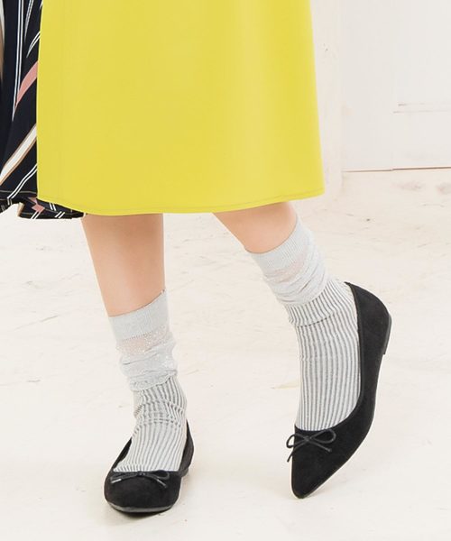 KOBE LETTUCE（コウベレタス）の「ポインテッドトゥ・ラウンドトゥ2TYPEフラットバレエシューズ（バレエシューズ・レディース・ブラック/レッド/シルバー/グリーン/ブラック系その他/パープル系その他/レッド系その他/シルバー系その他/ブラック系その他2/ブラック系その他3・LL/S/M/L）」の2枚目の写真