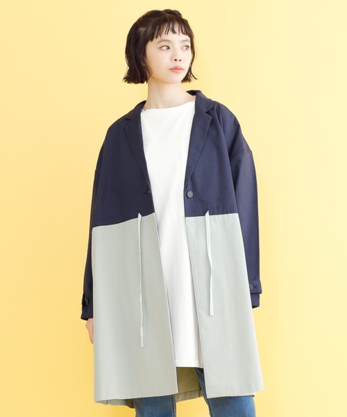 merlot(メルロー)の「バイカラードロストジャケット2726(テーラードジャケット)」|ネイビー