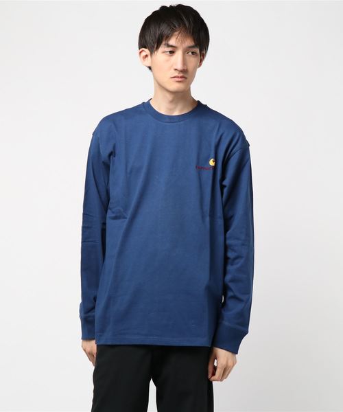 Carhartt WIP(カーハートダブリューアイピー)の「L/S AMERICAN SCRIPT T-SHIRT(Tシャツ/カットソー・メンズ・ホワイト/ブラウン/ブラック/ブルー/アッシュグレー・LARGE/SMALL/MEDIUM/X-SMALL/XX-LARGE/X-LARGE)」の5枚目の写真