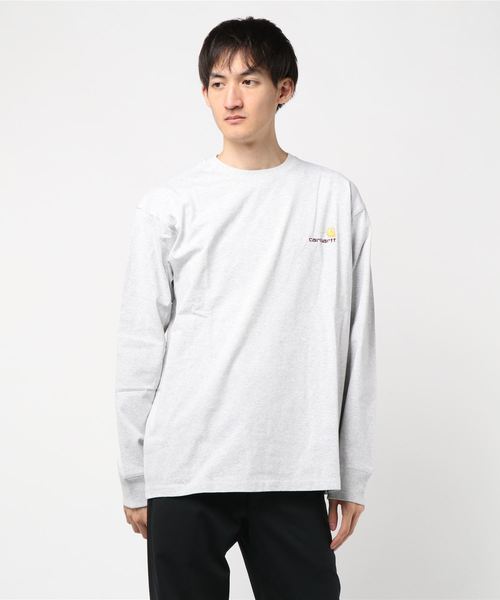 Carhartt WIP(カーハートダブリューアイピー)の「L/S AMERICAN SCRIPT T-SHIRT(Tシャツ/カットソー・メンズ・ホワイト/ブラウン/ブラック/ブルー/アッシュグレー・LARGE/SMALL/MEDIUM/X-SMALL/XX-LARGE/X-LARGE)」の2枚目の写真
