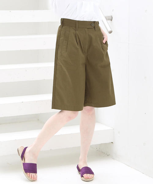 coen（コーエン）の「ライトチノショートパンツ( キュロット )（その他パンツ・レディース・カーキ/ベージュ・MEDIUM/LARGE/SMALL）」の3枚目の写真